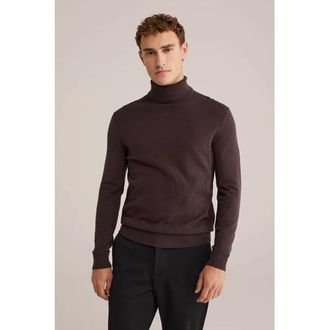 WE Fashion coltrui fijn gebreid bruin