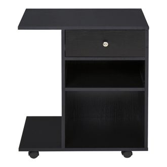 Vinsetto Mobile Porta Stampante In Legno Nero 1 Cassetto 2 Ripiani Mensola Cpu - Vinsetto