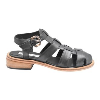 Ernesto Dolani Flat Sandals, female, Black, Size: 10 US Womens Shoes Laced Africa Nero Ss23