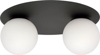 Wonderlamp Plafón de techo de base redondeada con 2 esferas blancas ø43