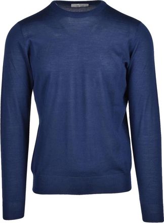 FILIPPO DE LAURENTIIS Maglioncino Girocollo - Heren - Ronde hals truien - Blauw - 3XL - Wol - Truien & Vesten