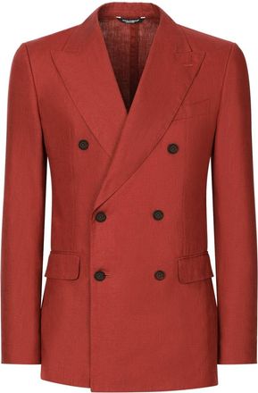 Dolce & Gabbana double-breasted linen blazer - men - Linen/Flax - 48 - Red