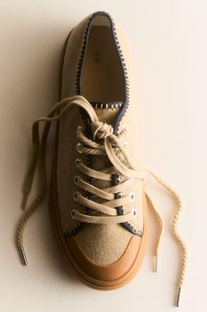 H&M Twill sneakers in Beige at Nordstrom, Size 10