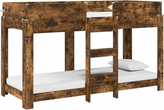 vidaXL Letto A Castello Per Bambini Rovere Fum&eacute; 75 X 190 Cm Vidaxl
