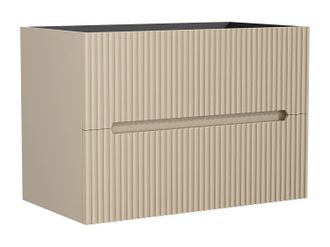 Vente-Unique Mueble de ba&ntilde;o suspendido estriado beige - 80 cm - PAVANI
