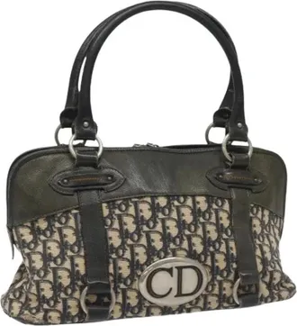 Dior Pre-owned Handbags, female, Blue, Size: ONE SIZE Pre-owned Trotter Canvas Hand Bag
