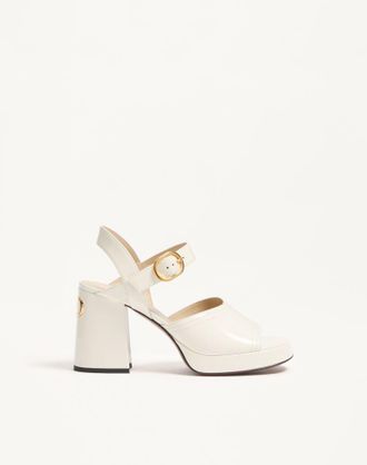 Valentino Garavani Fawcette Platform Sandal In Polished Calfskin 100Mm Woman IVORY 37.5