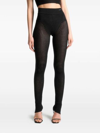 Mani&egrave;re De Voir knitted high waisted trousers - Black