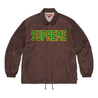 SUPREME SS26 Spellout Coaches Jacket Brown SUP-SS26-203-BRN