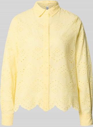 Pieces Regular Fit Langarmbluse aus reiner Baumwolle Modell VILDE in Hellgelb, Gr&ouml;&szlig;e XL