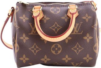 Louis Vuitton Brown Monogram Canvas Speedy Bandouliere Nano (Authentic Pre- Loved)