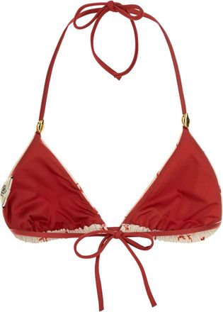 Fendi Womens Coral Bikini Top Beige Nylon Elastane Swimwear