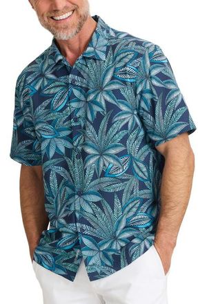 Tommy Bahama Bahama Coast Luau Blooms IslandZone Short Sleeve Button-Up Shirt in Insignia Blue at Nordstrom, Size 2Xlt
