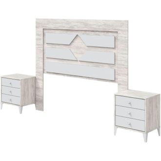 Dmora Testiera Letto Manduria, Colore Struttura Bianco, 248x33 cm Bianco