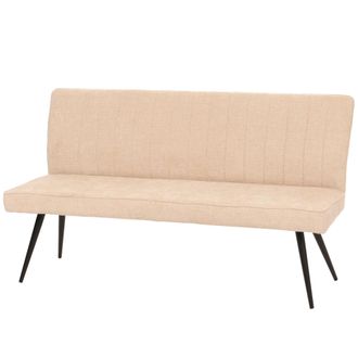 Hhg Hhg - Nunca Usado] Banco 187, Banco Comedor Banco Tapizado, Respaldo Tela/textil Chenilla Metal 160cm, Crema-beige