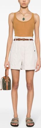 Max Mara Womens Silk Tank Top - Tan - Size Medium