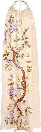 Adam Lippes floral-print silk dress - women - Silk - M - Neutrals