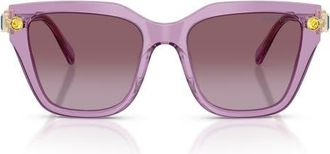 Swarovski 53mm Gradient Irregular Sunglasses in Transparent Amethyst/violet at Nordstrom