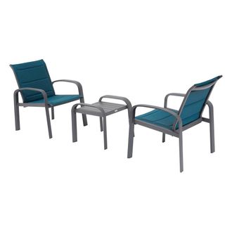 Hesperide Hesperide - Conjunto De Muebles De Jard&iacute;n Duo Elyn Azul Pato Y Grafito - 2 Plazas - Hesp&eacute;ride