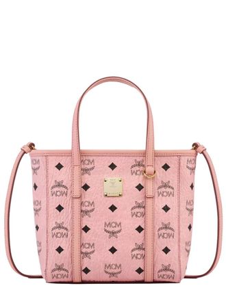 MCM Pink Toni Top Zip Mini Tote