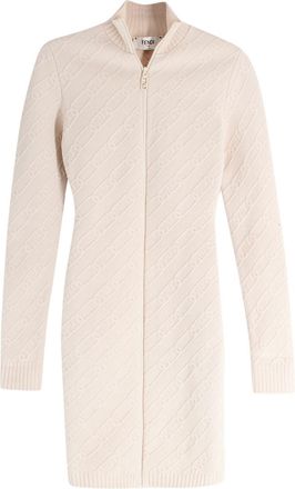 Fendi Beige Full Zip Front Bodycon Dress Size XXS