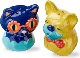 Tag Eclectic Fun Friends Salt & Pepper Shakers Set of 2 Multi Dolomite 2.15x2.02x2.72 in in Blue at Nordstrom