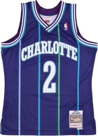 Mitchell & Ness Larry Johnson Basketbal Tanktop - Heren - Fitness - Blauw - S - Polyester - Fitness