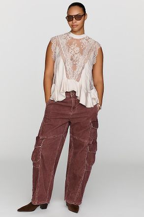 Pilcro Aero Corduroy Wide-Leg Cargo Pants