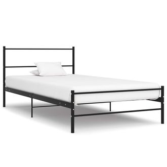 vidaXL Estructura De Cama Sin Colch&oacute;n Metal Negro 100x200 Cm Vidaxl