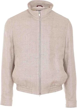 Brunello Cucinelli Beige Jacket With Frontal Zip Closure
