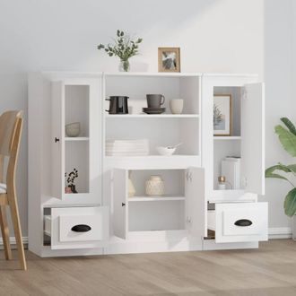 Berkfield Home Highboards 3 pcs White Engineered Wood