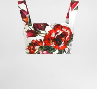 Dolce & Gabbana Flower-print Poplin Top - Woman Shirts And Tops Print 36