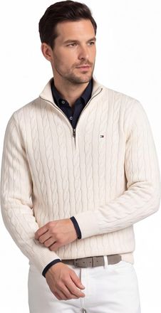 Tommy Hilfiger normale fit trui effen creme