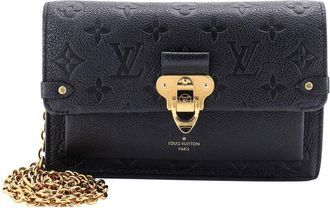 Louis Vuitton Black Monogram Empreinte Leather Vavin Chain Wallet Nm (Authentic Pre-Loved)