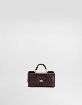 Dolce & Gabbana Iguana-print Mini Bag - Woman Clutches Mini And Micro Bags Burgundy Leather Onesize