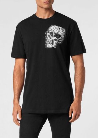 Philipp Plein T-shirt in cotone con stampa Skull e logo Hexagon