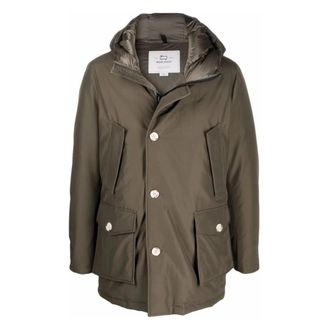 Woolrich Arctic Parka - Heren - Gewatteerde jassen - Groen - S - Katoen - Jassen