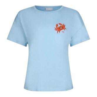 Liu Jo T-Shirts, female, Blue, Size: XS Wa6414 Crew-neck T-shirt