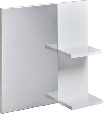 Beliani Beliani - Espejo De Pared Con Estante Para Ba&ntilde;o Blanco Pelotas