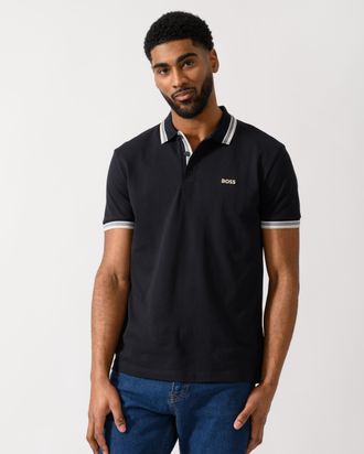 HUGO BOSS Mens Paddy Polo Shirt in Black Cotton - Size X-Large