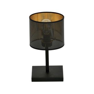 Wonderlamp L&aacute;mpara de mesa con base rectangular negro e interior dorado