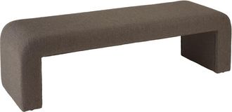 Macabane Banco de tela de rizo peque&ntilde;o gris topo oscuro