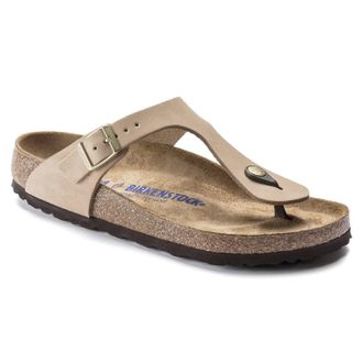 Birkenstock Womens Gizeh Soft Footbed Sandal In Sandcastle
