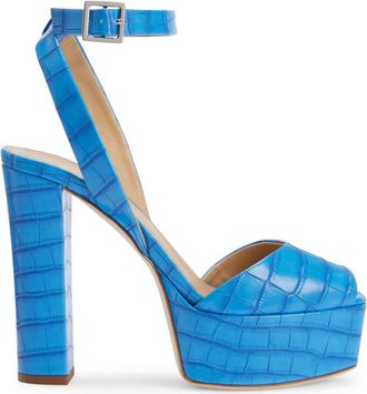 Giuseppe Zanotti 120mm Betty platform sandals - women - Fabric/Fabric/Leather - 37.5 - Blue