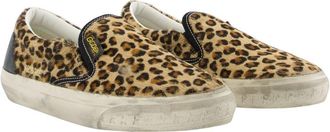 Golden Goose Womens Vce Horsy Trainers - Golden Goose Deluxe Brand Leather Leopard Print Printed Calfskin Shoes Sneakers