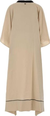 Agnona Womens Beige Linen Kaftan Exterior: Abiti Dress