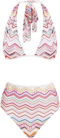 Missoni Vintage Crochet Bikini met Lurex - Dames - Bikinis - Veelkleurig - S - Leer - Badmode