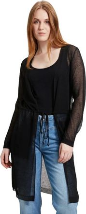Betty & Co Lang gebreid vest - Dames - Truien - Zwart - Maat: L