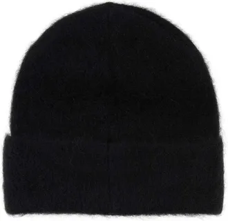 by FAR Womens Alpaca Blend Beanie Black Nylon Wool