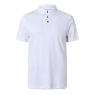 Calvin Klein Heren Pima Katoenen Poloshirt met Korte Mouwen (Helder wit)